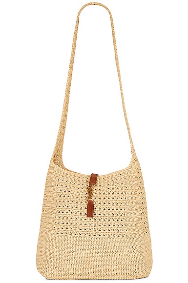 Shop Saint Laurent Fantaisie Hobo Bag In Naturale & Brick