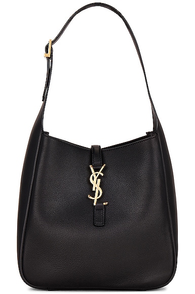 Saint Laurent Small Le 5 A 7 Supple Hobo Bag in Nero