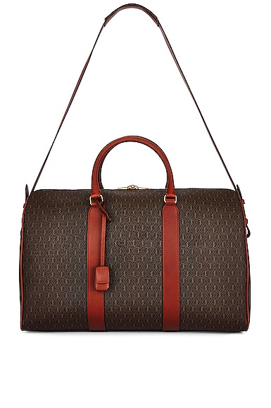 Saint Laurent Le Monogramme 48h Duffle In Monogram Canvas And Vegetable Tanned Leather In Chocolate