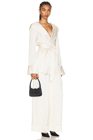 Saint Laurent Le 5 A 7 Satin Hobo Bag In Nero