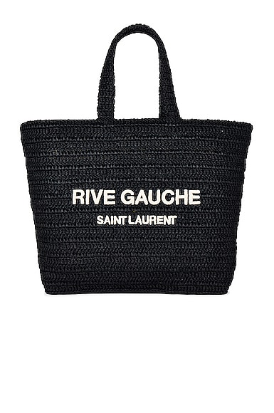 Saint Laurent Rive Gauche Tote Bag in Nero & Crema Soft
