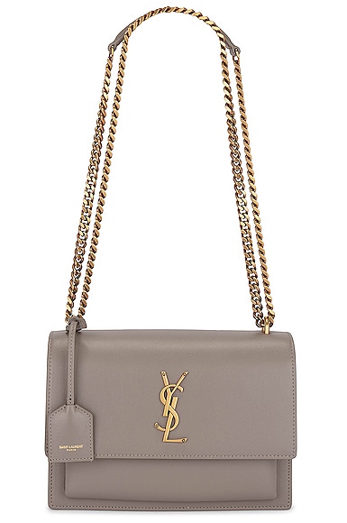 Saint Laurent Womens Sunset Chain Bag Navy / Silver Large – Luxe Collective