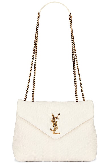 Saint Laurent Small Loulou Chain Bag in Vanilla Ice