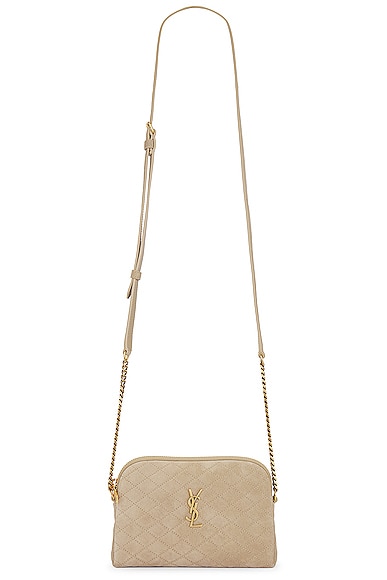 Saint Laurent Gaby Zipped Pouch With Chain Bag in Matt Gold