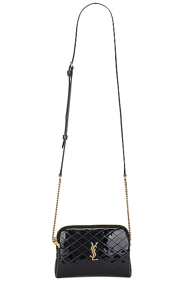 Gaby Zipped Pouch With Chain Bag in Black