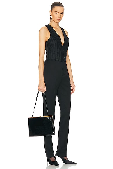 Shop Saint Laurent Large Le Anne-marie Shoulder Bag In Noir