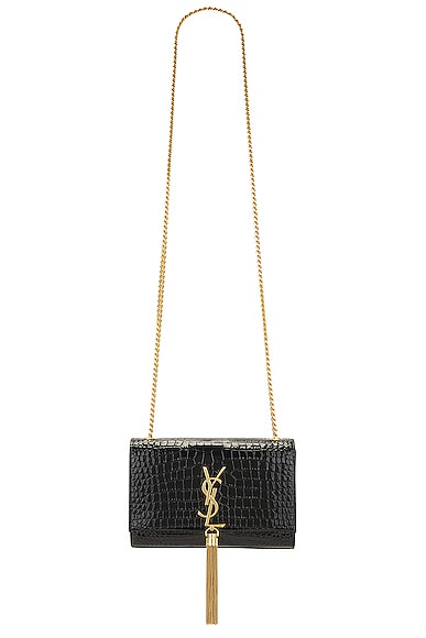Saint Laurent Small Kate Tassel Chain Bag in Noir