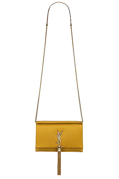 Saint Laurent Kate Tassel Chain Wallet Bag In Gold