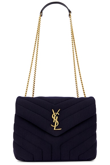 Saint Laurent Small Loulou Chain Bag in Blue Sea
