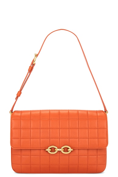 Shop Saint Laurent Le Maillon Satchel Bag In Celosia Orange