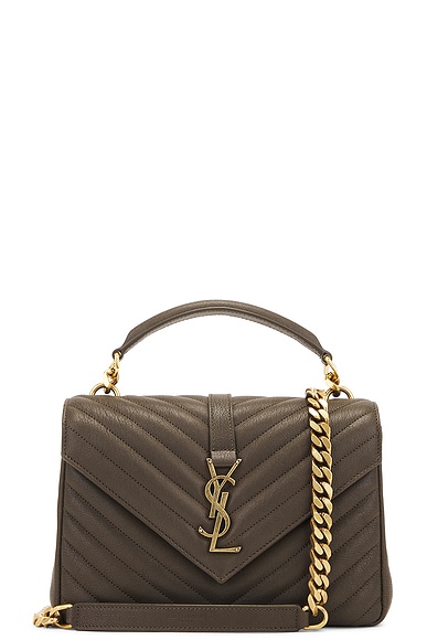 Saint Laurent Medium College Chain Bag in Light Musk