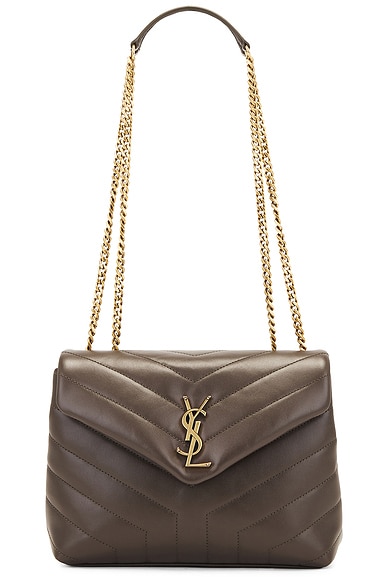 Saint Laurent Small Loulou Chain Bag in Light Musk