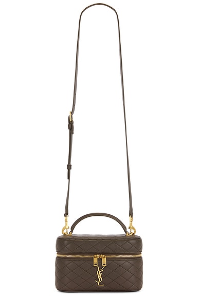 Saint Laurent Mini Vanity Bag With Strap in Light Musk