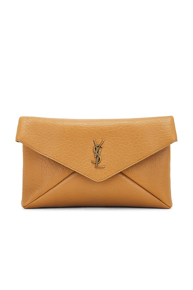 Saint Laurent Large Envelope Pouch in Crema Soft FWRD
