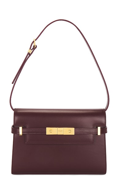 Saint Laurent Medium Manhattan Shoulder Bag in Brick Dark Ebony FWRD