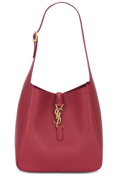 Saint Laurent Small Le 5 A 7 Shoulder Bag in Rouge Legion FWRD