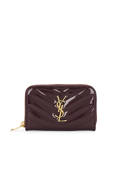 Saint Laurent Coin Card Wallet in Dark Red Wine