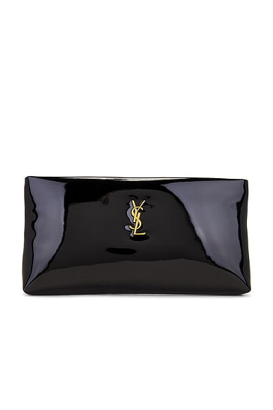 Saint Laurent Long Zipped Pouch in Noir