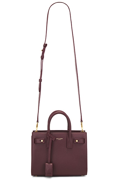 Saint Laurent Nano Sac De Jour Bag in Hot Wine