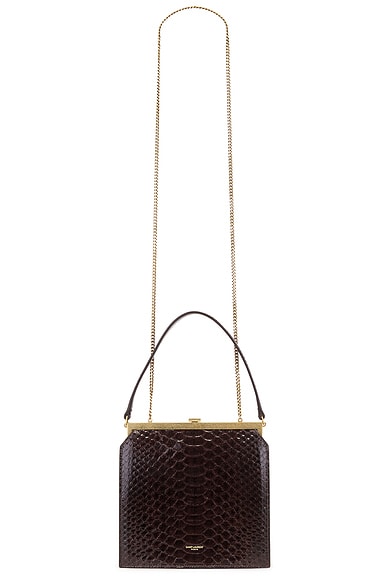 Saint Laurent Python Nuit Blanche Chain Bag in Coconut Tree & Dark Coconut Tree