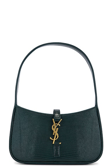 Saint Laurent Lizard Mini Le 5 A 7 Bag in Eden Forest & Dark Eden Forest