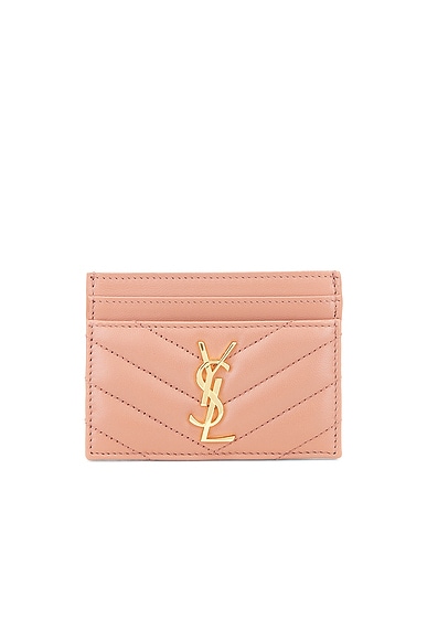 Saint Laurent Card Case in Coral Paradise