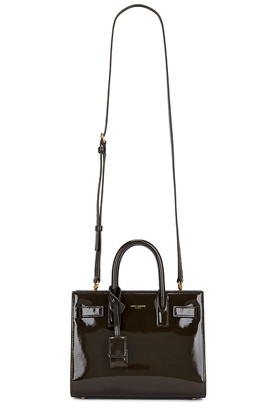 Saint Laurent Baby Downtown YSL Cabas Bag in Greyish Brown
