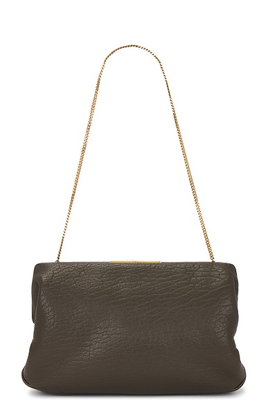 Saint Laurent Large Clutch in Light Musk