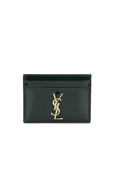 Saint Laurent Card Case in Fir Leaf | FWRD