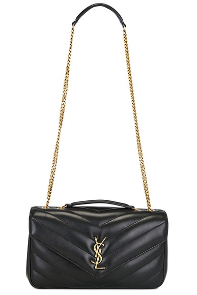 Saint Laurent Medium Loulou Chain Bag in Nero