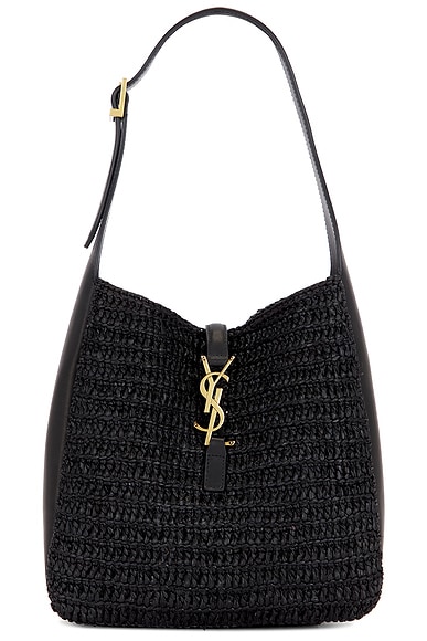 Saint Laurent Small Le 5 A 7 Hobo Bag in Nero