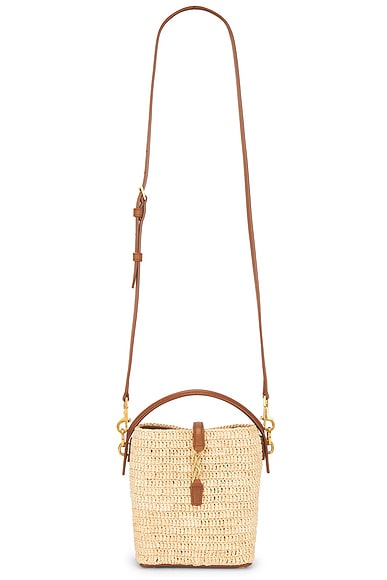 Saint Laurent Mini Le 37 Bucket Bag in Natural & Brick
