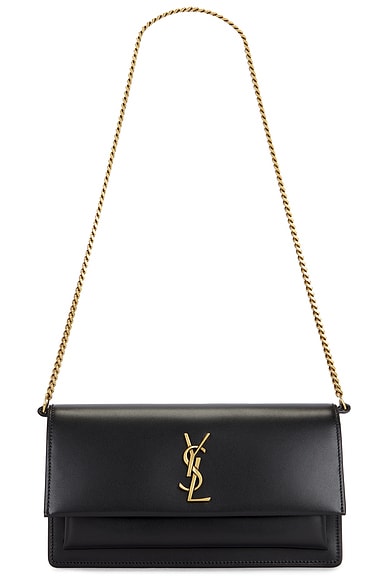 Saint Laurent Sunset Pochette in Nero
