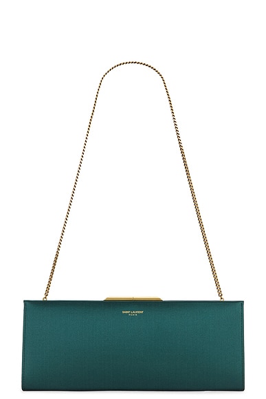 Saint Laurent Small Midnight Pochette in Verde Scuro