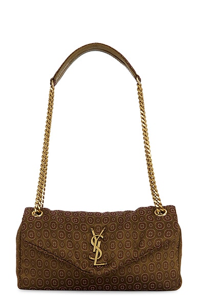 Saint Laurent Small Calypso Chain Bag in Military & Red