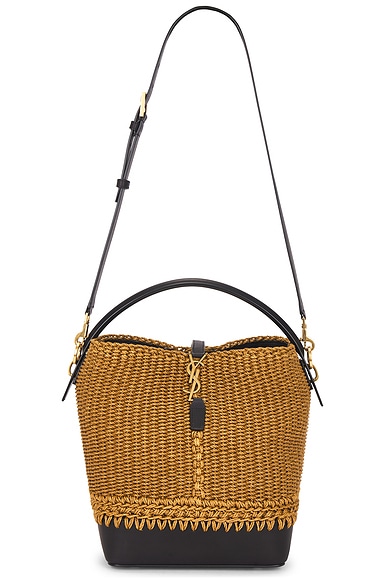 Saint Laurent Le 34 Bucket Bag in Natural Brown & Nero