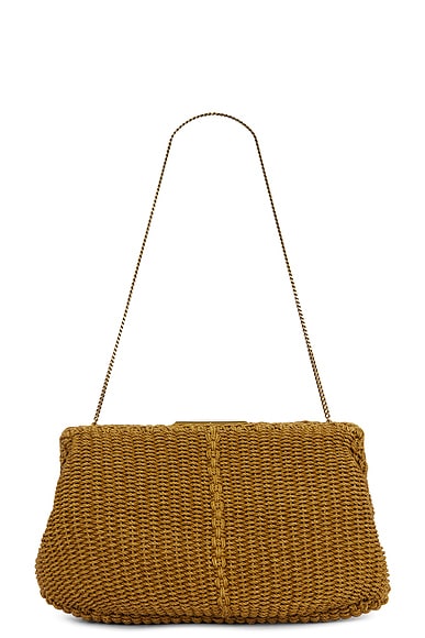Saint Laurent Large Clutch in Light Brownie
