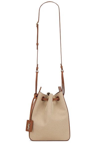 Saint Laurent Small Bucket Bag in Desert Dust & Brick