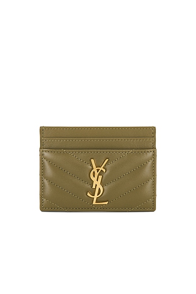 Saint Laurent Credit Card Case in Strong Moss