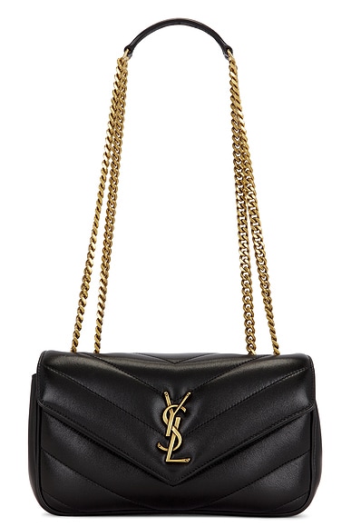 Saint Laurent Small Loulou Chain Bag in Nero