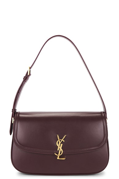 Saint Laurent Large Solferino Shoulder Bag in Hot Wine