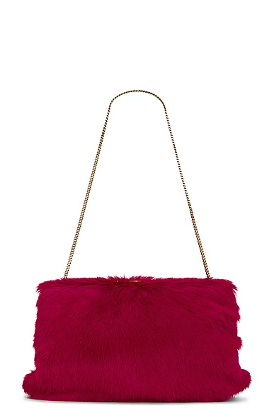 Saint Laurent Large Clutch in Cherry Jam