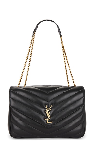 Saint Laurent Large Loulou Chain Bag in Nero
