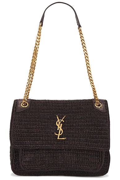Saint Laurent Medium Niki Chain Bag in Chocolate Truffle