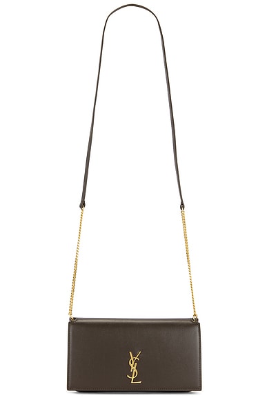 Saint Laurent Phone Holder On Strap in Light Musk