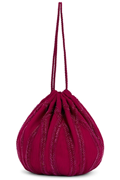 Saint Laurent Supple Pochon Bag in Red Berries