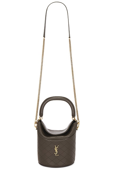 Saint Laurent Top Handle Bucket Bag in Light Musk
