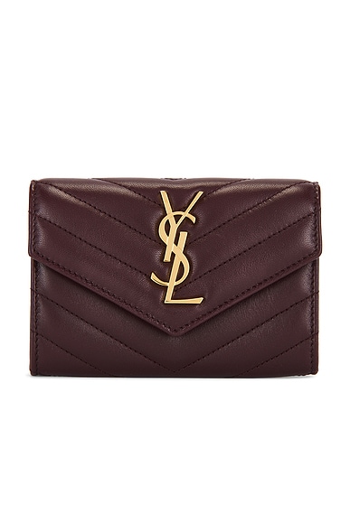Saint Laurent Small Envelope Wallet in Hot Wine