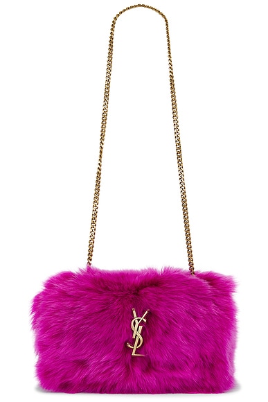 Saint Laurent Small Kate Reversible Chain Bag in Funky Fuchsia & Dark Funky Fuchsia