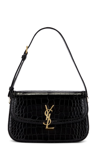 Saint Laurent Medium Solferino Alligator Bag in Nero